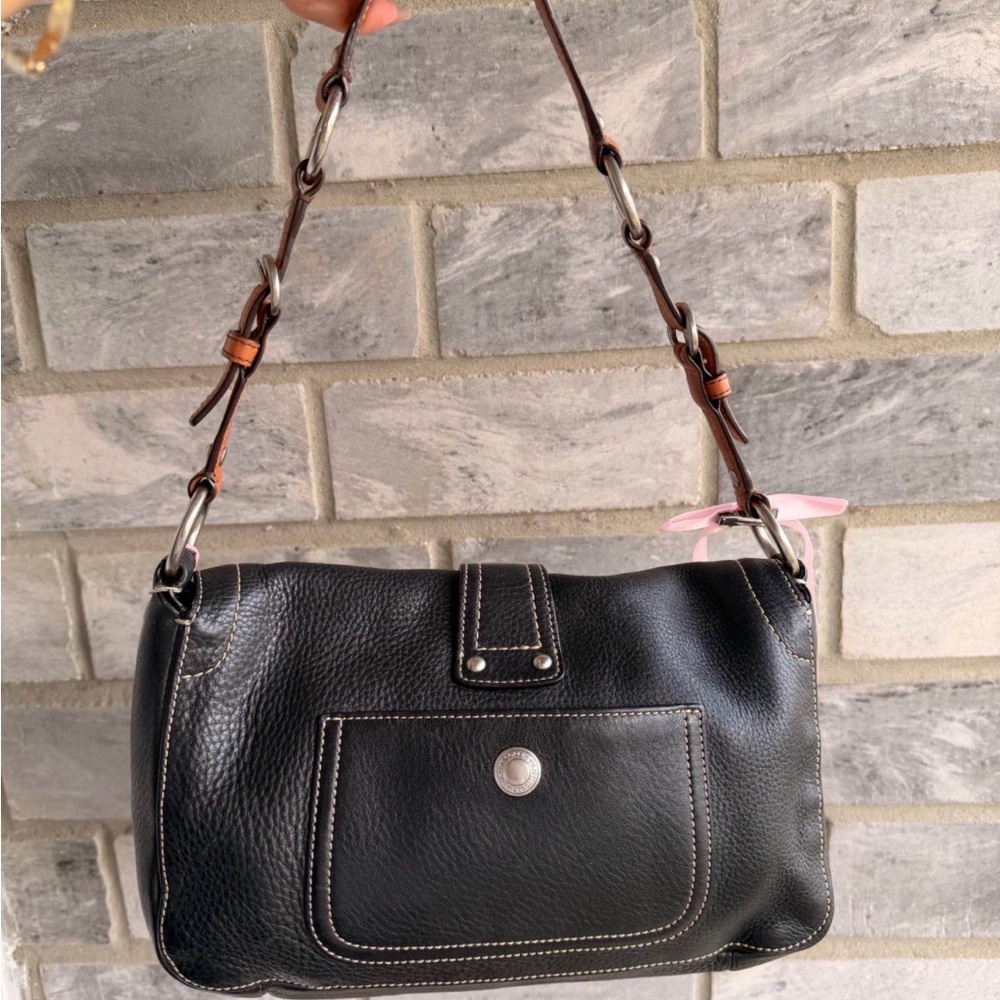 Coach Chelsea Pebbled Black Leather Tote Shoulder Bag Purse Y2K Vintage Retro - Picture 7 of 7